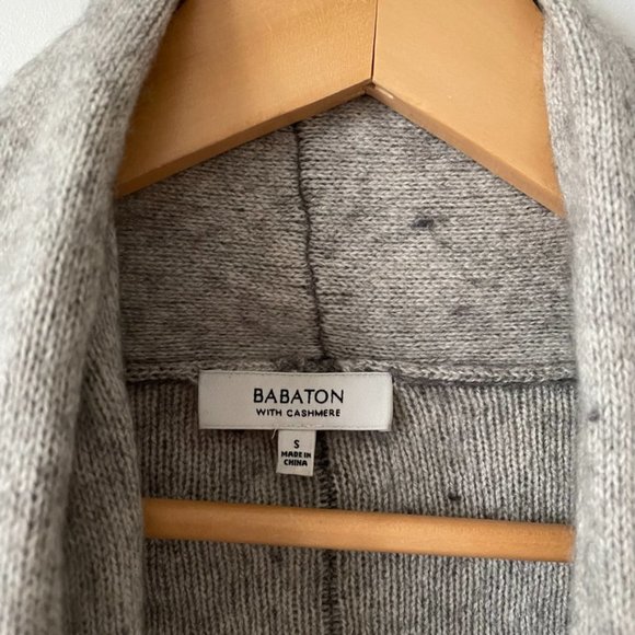 Aritzia Babaton Beekman Cashmere Wool Cardigan Grey Sz S - Picture 6 of 7